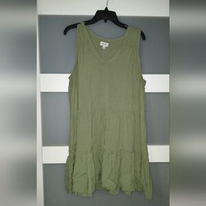 True Craft Olive V-Neck Top